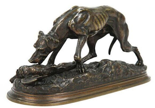 法国艺术家朱勒的青铜雕塑《猎犬》作品赏析